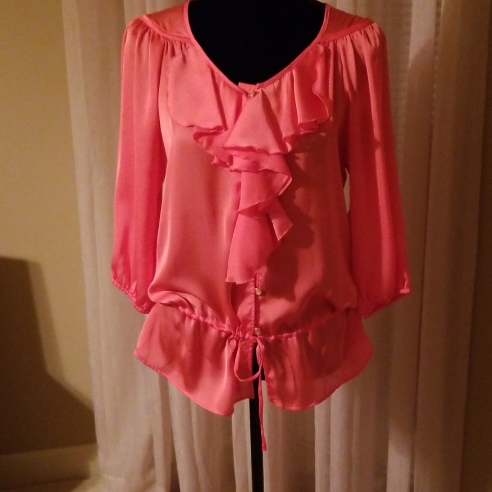 Peach silky blouse